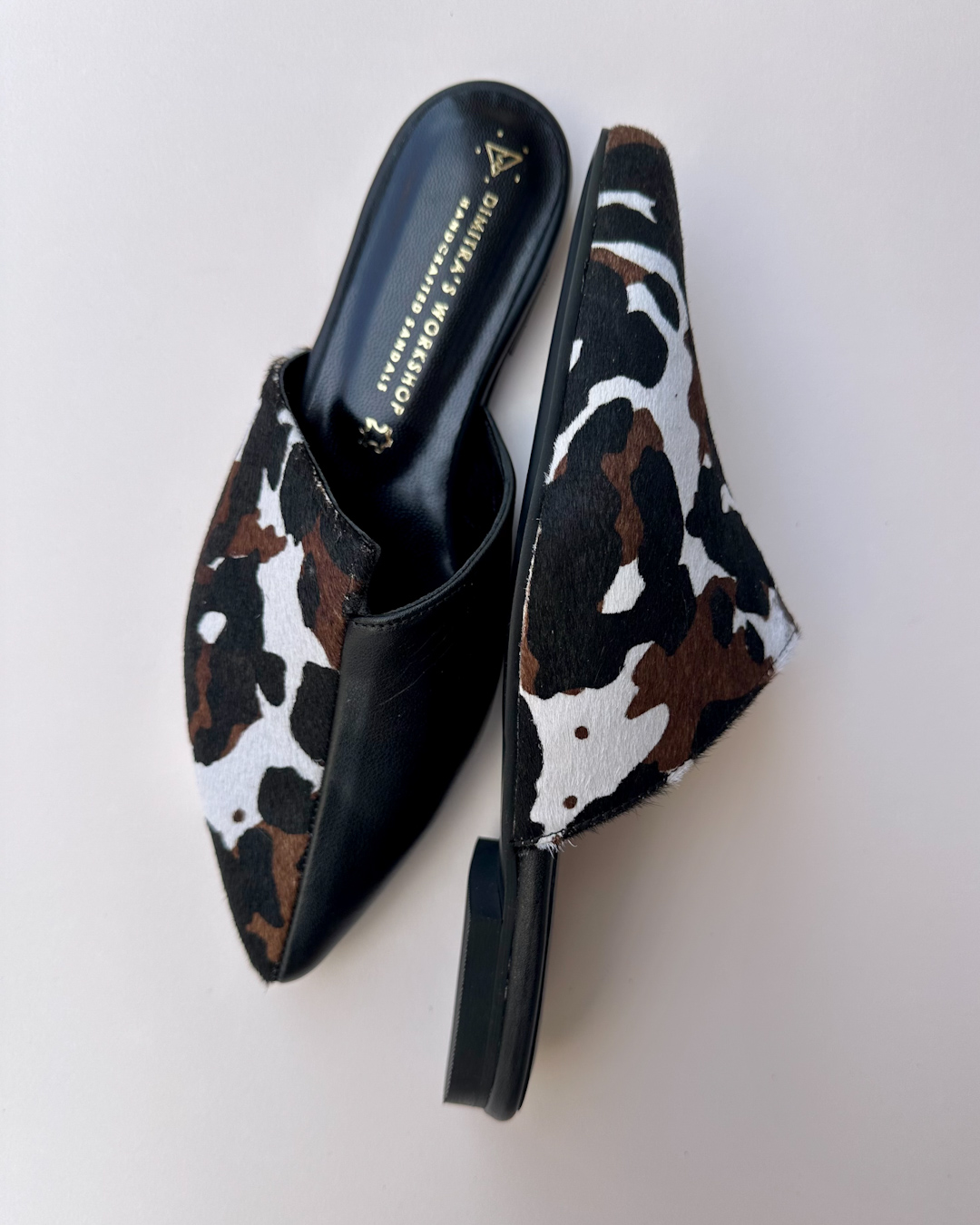 Sylvie δερμάτινα mules cow